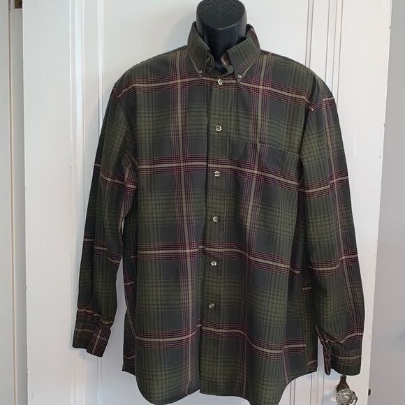Turnbury green & maroon plaid shirt - Picture 1 of 8